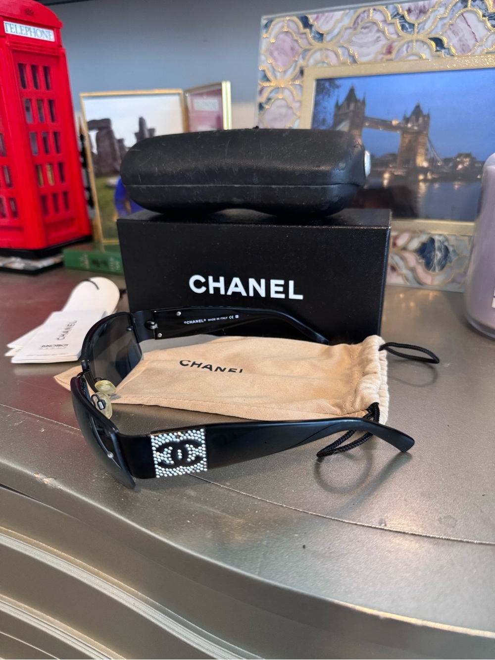 CHANEL 4117-B Vintage Black Sunglasses - Picture 4 of 15